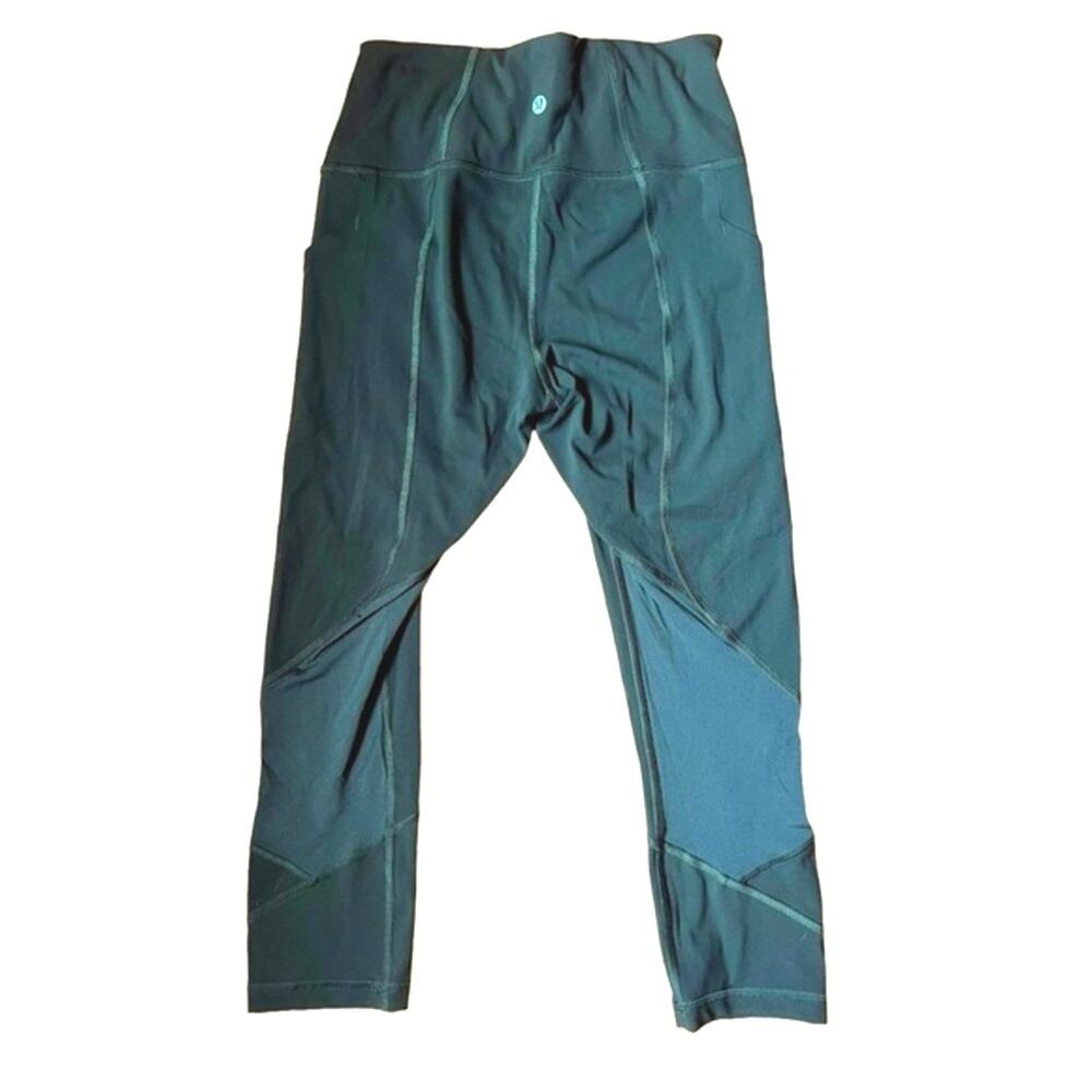 LULULEMON Leggings Pace Rival High-Rise Crop 22" No Zip Olive Green SZ 6